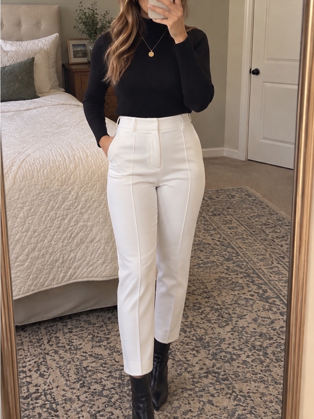 NWT Ann Taylor Lindsay White Stretch Ankle Pants Size 6 Tailored Workwear
